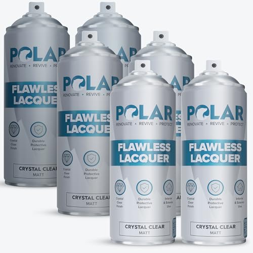 Polar Premium Makelloser Klarlackspray - Matt - 6 x 400ml - Mehrzwecklack, unterschiedliche Materialien - schnell trocknend, haltbar und vergilbungsfrei - fur Kunststoff, Holz und Metall von Polar Specialist Coatings