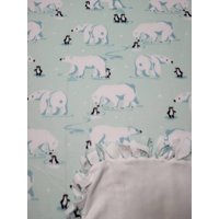 Superweich Fleece Hand Gebunden Eisbär Decke, Kabine Vlies Decke Bär Erwachsene Pinguin Krawatte Baby von PolarKnittings
