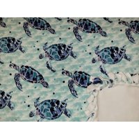 Superweich Fleece Hand Gebunden Meeresschildkröte Decke Cabin Fleece-Decke Erwachsene Schildkröte Fleece-Tie-Decke, Baby-Fleece-Decke von PolarKnittings