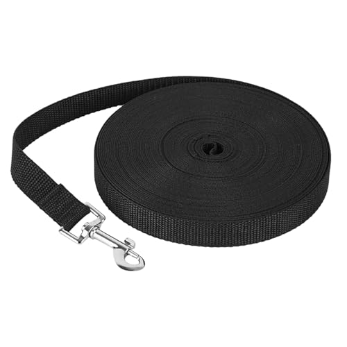 Abschleppleine 10m für Hu-nde, robuste Hun-deleine fü-r große H-unde un-d kleine Hun-de, l-Ange H-undeleine f-ür Training und Outdoor, Schwarze Leine, Trainingsleine mit D-Karabiner u-nd Handschlaufe von Polartreehome