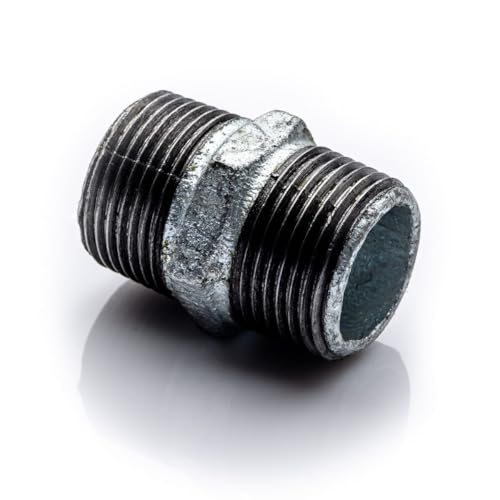 POLBERIS Gussnippel 1 1/4" verzinkt Gleichgangsschraubenadapter Gussnippel verzinkt GZ BB Außengewinde für Wasser von Polberis