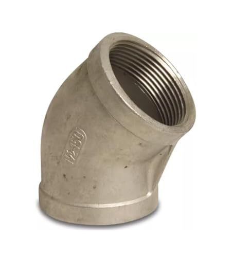 POLBERIS Knie Rostfrei 1 1/2'' gat. 316 45st. Knie gw Gewinde BSP Rostfrei Säurebeständig 1.4401 Mutter Säure Inox Innengewinde Knie Rostfrei Elbow POLBERIS Knie Rostfrei 1 1/2'' gat. 316 45st. Knie gw Gewinde BSP Rostfrei Säurebeständig 1.4401 Mutter Säure Inox Innengewinde Knie Rostfrei Elbow von Polberis