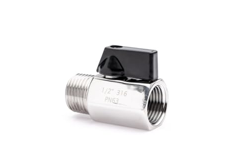 POLBERIS Kugelhahn 1/2'' NPT 316 Nippel Edelstahl Mini mit Griff Druck PN63 FM Innengewinde männlich female 1.4401 inox Wasserhahn POLBERIS Kugelhahn 1/2'' NPT 316 Nippel Edelstahl Mini mit Griff Druck PN63 FM Innengewinde männlich female 1.4401 inox Wasserhahn von Polberis