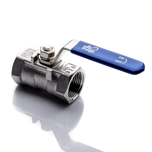 POLBERIS Kugelhahn 1" Edelstahl 316 Druck 64bar Absperrventil Inox Säure Rostfrei Gewinde BSP Rp Zylinderinnen-Gewinde gerade aus Edelstahl hydraulisch GW GW von Polberis