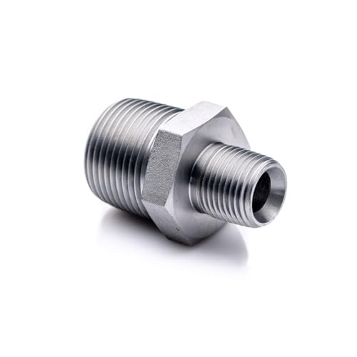 POLBERIS Reduziernippel 1/2''- 1'' NPT Doppelnippel Nippel Anschluss Stahladapter Metrisch Zoll Außengewinde Doppelschrauben-Nipple von Polberis