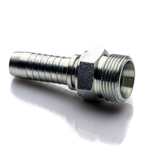 POLBERIS Schlauchendstück 8mm M18x1,5 Stahl galvanisiert Stahlschlauchstutzen Gewinde zum Anschluss von Gummischlauch oder Kunststoff Nippel Tannenbaum Hochdrucktauchrohr von Polberis