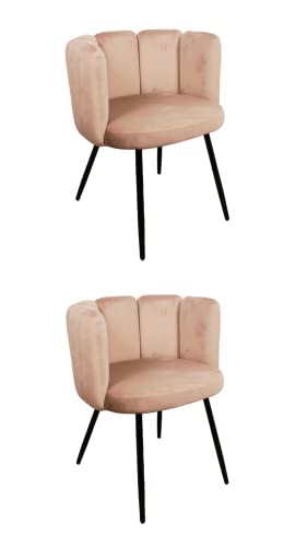 Pole to Pole Esszimmer Stühle 2er Set - High Five Küchenstühle Modern - Essstühle - Samt Stuhl - Sand Weiß Pole to Pole Esszimmer Stühle 2er Set - High Five Küchenstühle Modern - Essstühle - Samt Stuhl - Sand Weiß von Pole to Pole