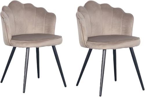 PoleWolf Esszimmer Stühle 2er Set - Crown Küchenstühle Modern - Essstühle - Samt Stuhl - Sand Weiß PoleWolf Esszimmer Stühle 2er Set - Crown Küchenstühle Modern - Essstühle - Samt Stuhl - Sand Weiß von PoleWolf