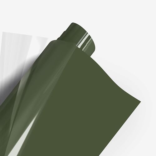 POLI-FLEX PREMIUM Flexfolie Meterware 53 Farben Textil-Bügelfolie, Breite:30.5 cm, Farbe:469 MILITARY-GREEN von Poli-Flex
