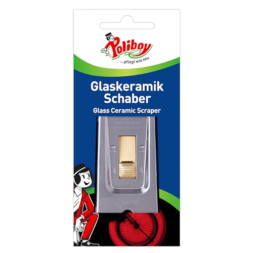 POLIBOY Glaskeramik Schaber - Ceranfeldschaber aus rostfreiem Stahl - Als Kochfeldschaber und Reinigungsschaber - 1 Schaber - Made in Germany POLIBOY Glaskeramik Schaber - Ceranfeldschaber aus rostfreiem Stahl - Als Kochfeldschaber und Reinigungsschaber - 1 Schaber - Made in Germany von Poliboy ... pflegt wie neu