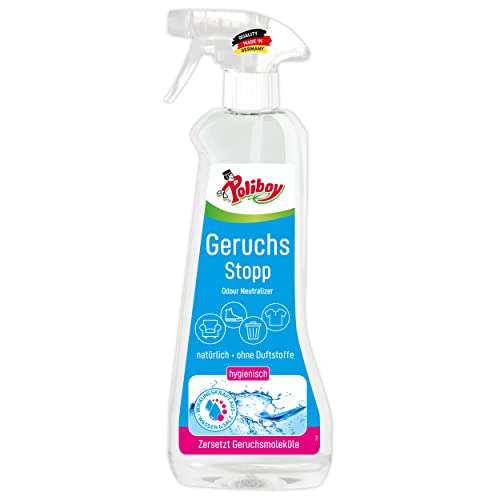 Poliboy - Aktiv Geruchs Stopp - Geruchsentferner - Geruchsneutralisierer - Bannt schlechte Gerüche - vegan - Einzeln - 500ml - Made in Germany von Poliboy ... pflegt wie neu