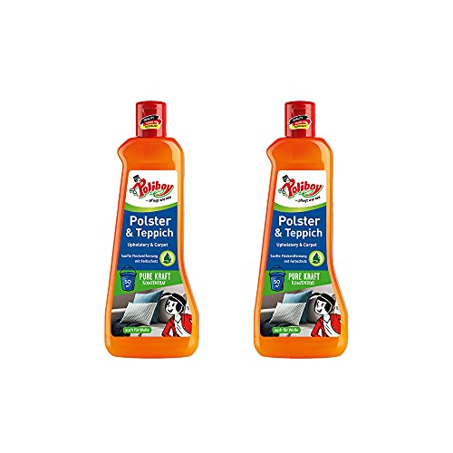 Poliboy - Polster Teppich Reiniger - sanfte Fleckentfernung - Reiniger für Polster und Teppiche - Bodenreinigung - 2er Pack - 2x500ml (1 Liter) - Made in Germany von Poliboy ... pflegt wie neu