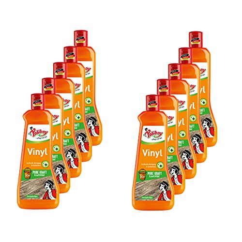 POLIBOY Vinyl Reiniger - Bodenreiniger für Designbelag - Wischpflege als Reinigungskonzentrat mit Jojobaöl - 10x 500 ml - Made in Germany von Poliboy ... pflegt wie neu