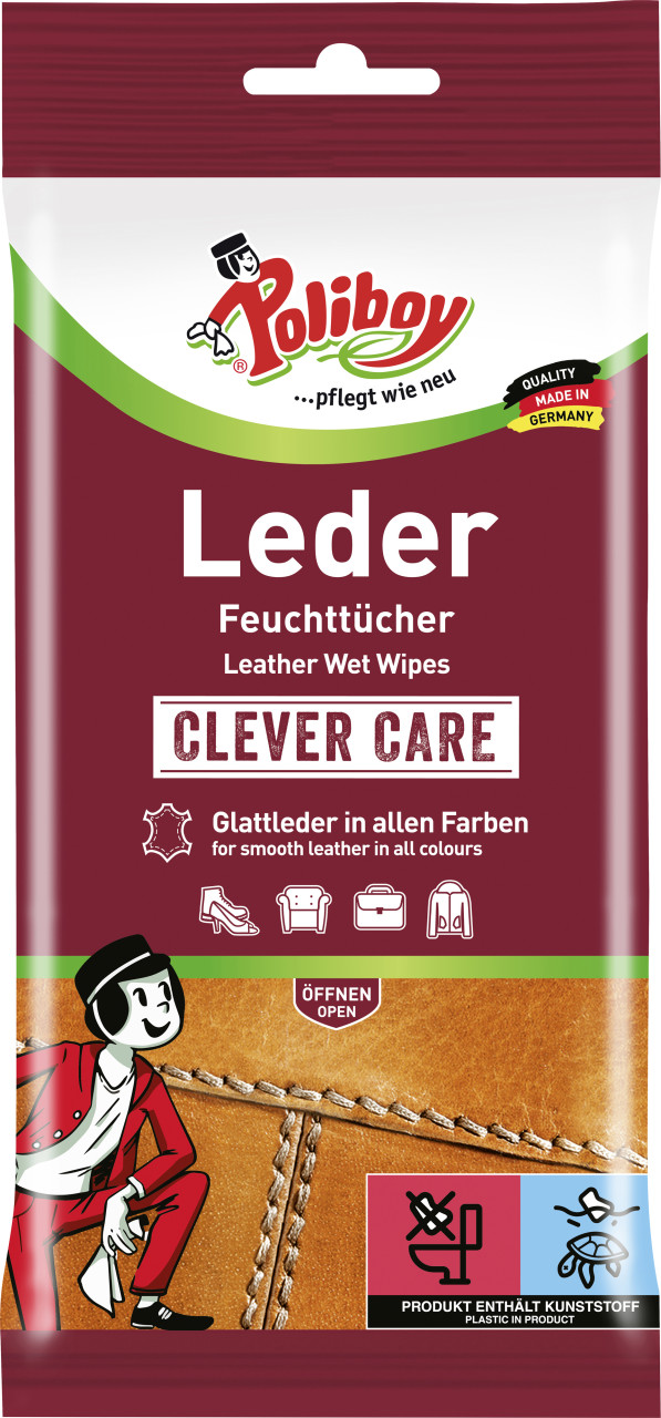 Poliboy Lederpflege Feuchttücher 20 Stück von Poliboy