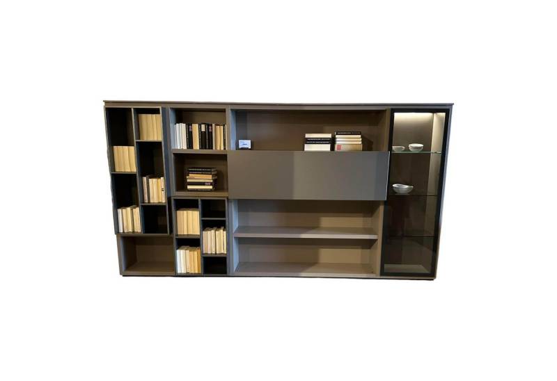 Poliform Anbauschrank Anbaukombination Wall System Lack Matt Tortora Piombo Grau von Poliform