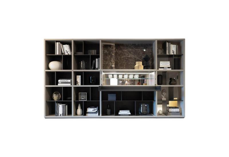 Poliform Anbauschrank Sideboard Wall System Korpus Lack Matt Arena Grau Rückwand von Poliform