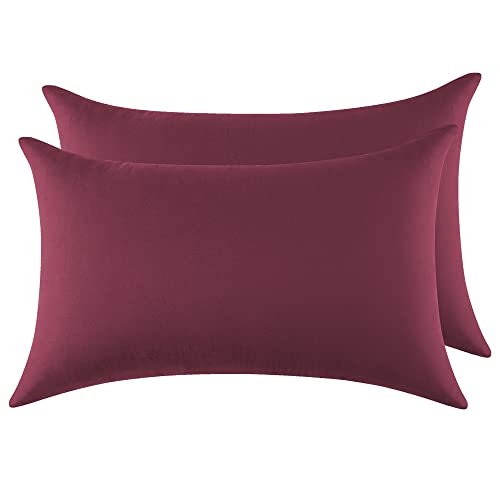 2er Set Kissenbezug 100% Baumwolle 40x70 cm 2 PCS, Superweicher Premium Jersey Kopfkissenbezug, Kissenhülle Burgunder 2er Set Kissenbezug 100% Baumwolle 40x70 cm 2 PCS, Superweicher Premium Jersey Kopfkissenbezug, Kissenhülle Burgunder von Poligino