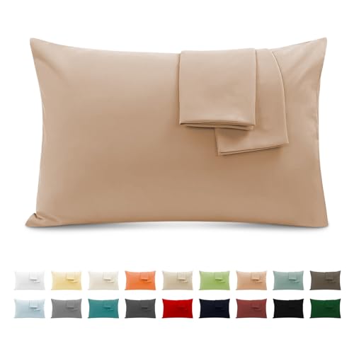 2er Set Kissenbezug 100% Baumwolle 40x70 cm 2 PCS, Superweicher Premium Jersey Kopfkissenbezug, Kissenhülle Hell-Pink von Poligino