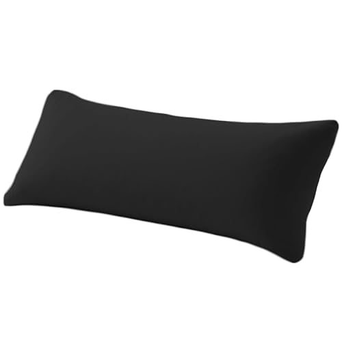 2er Set Kissenbezug 50x150 cm, Kissenhülle Reißverschluss,Kopfkissenbezug Weich und Atmungsaktiv, Schwarz von Poligino