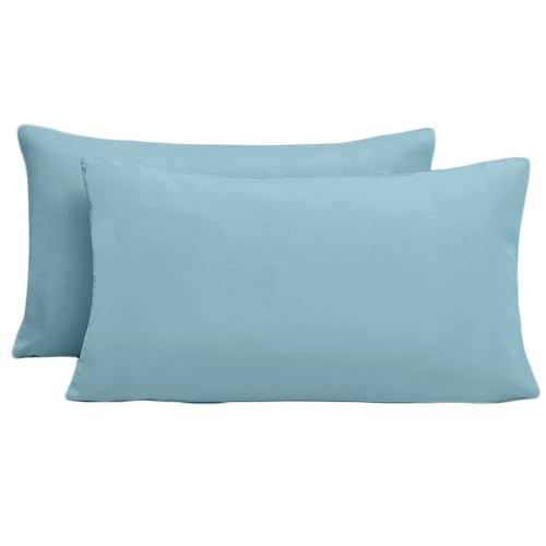 2er Set Kissenbezug 50x80 cm, Kissenhülle Reißverschluss,Kopfkissenbezug Weich und Atmungsaktiv, Himmelblau 2er Set Kissenbezug 50x80 cm, Kissenhülle Reißverschluss,Kopfkissenbezug Weich und Atmungsaktiv, Himmelblau von Poligino