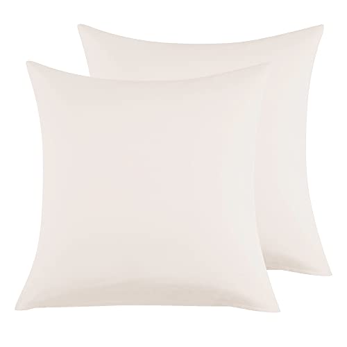 Kissenbezug 65x65cm 2er Set - Kopfkissenbezug Mikrofaser Premium Superweicher - Kissenhülle 65x65cm - Beige von Poligino