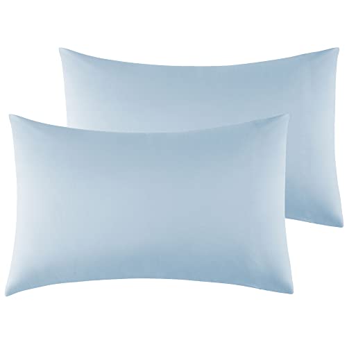 Kissenbezug 40x70cm 2er Set - Kopfkissenbezug Mikrofaser Premium Superweicher - Kissenhülle 40x70cm - Hellblau von Poligino
