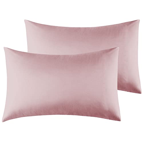 Kissenbezug 40x70cm 2er Set - Kopfkissenbezug Mikrofaser Premium Superweicher - Kissenhülle 40x70cm - Rosa von Poligino