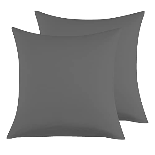 Kissenbezug 80x80cm 2er Set - Kopfkissenbezug Mikrofaser Premium Superweicher - Kissenhülle 80x80cm - Dunkelgrau Kissenbezug 80x80cm 2er Set - Kopfkissenbezug Mikrofaser Premium Superweicher - Kissenhülle 80x80cm - Dunkelgrau von Poligino