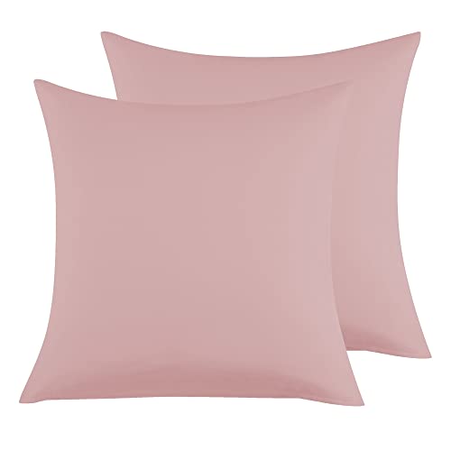 Kissenbezug 80x80cm 2er Set - Kopfkissenbezug Mikrofaser Premium Superweicher - Kissenhülle 80x80cm - Rosa von Poligino