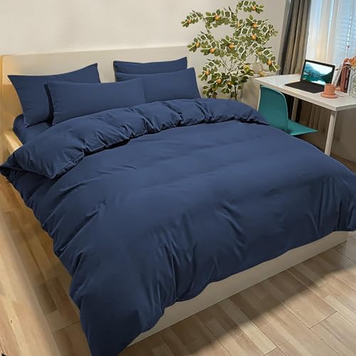 Poligino Bettwäsche 3tlg Gebürstet Microfaser Bettbezug 250x200cm + 2 Kissenbezug 50x80cm mit Reißverschluss Blau Poligino Bettwäsche 3tlg Gebürstet Microfaser Bettbezug 250x200cm + 2 Kissenbezug 50x80cm mit Reißverschluss Blau von Poligino