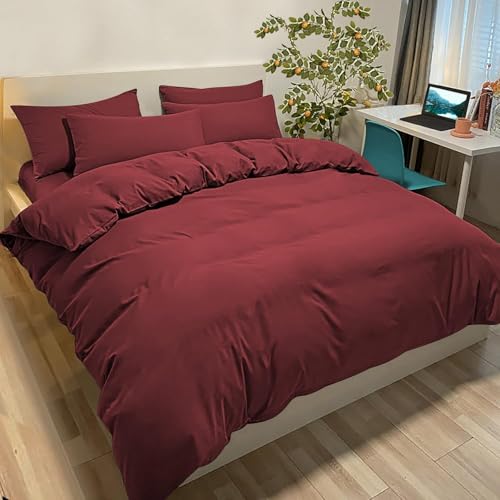 Poligino Bettwäsche 3tlg Gebürstet Microfaser Bettbezug 260x240cm + 2 Kissenbezug 65x65cm mit Reißverschluss Bordeaux Poligino Bettwäsche 3tlg Gebürstet Microfaser Bettbezug 260x240cm + 2 Kissenbezug 65x65cm mit Reißverschluss Bordeaux von Poligino