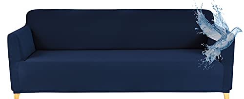 Poligino Sofabezug 3 Sitzer Wasserdicht, Sofahusse Elastisch Universal, Sofa Cover Stretch 3 Sitzer (180-220 cm) Blau von Poligino