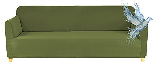 Poligino Sofabezug, 3-Sitzer, wasserdicht, dehnbar, Schutz für Sofas mit Armlehnen, Grün von Poligino