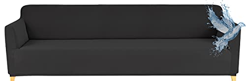 Poligino Sofabezug 4 Sitzer Wasserdicht, Sofahusse Elastisch Universal, Sofa Cover Stretch 4 Sitzer (230-250 cm) von Poligino
