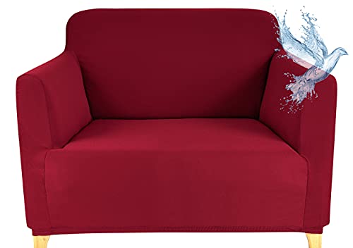 Poligino Sofabezug für 1-Sitzer, wasserdicht, dehnbar, Schutz für Sofas mit Armlehnen, Burgund von Poligino