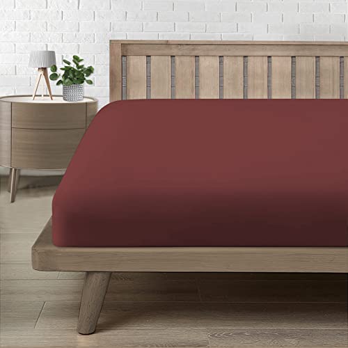 Spannbettlaken 160x200cm, Bettlaken 160x200 bis 30cm - Oeko-Tex Zertifiziert - Premium 100% Mikrofaser Weiches Spannbetttuch Leintuch Ganzjährig - Burgund Spannbettlaken 160x200cm, Bettlaken 160x200 bis 30cm - Oeko-Tex Zertifiziert - Premium 100% Mikrofaser Weiches Spannbetttuch Leintuch Ganzjährig - Burgund von Poligino