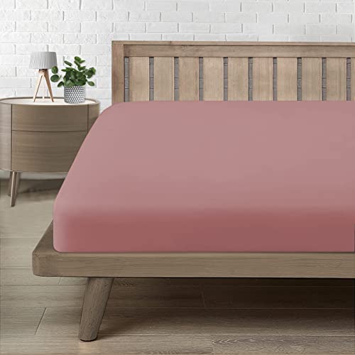 Spannbettlaken 90x200cm, Bettlaken 90x200 bis 30cm - Oeko-Tex Zertifiziert - Premium 100% Mikrofaser Weiches Spannbetttuch Leintuch Ganzjährig - Dunkles Pink von Poligino