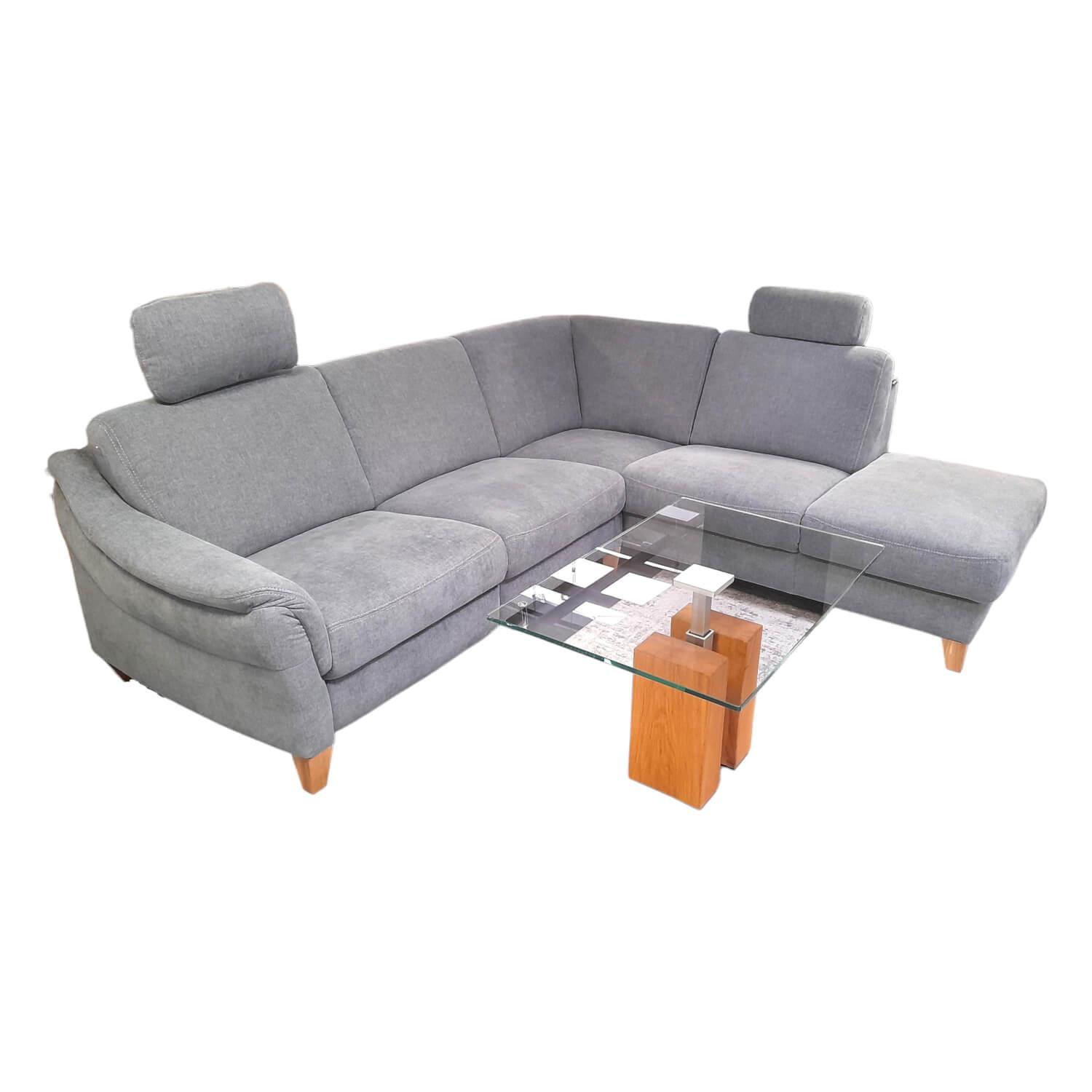 Ecksofa 41018 Stoff Milan Steel Grau Füße W016 Wildeiche Massiv mit elektrischer... von Polipol