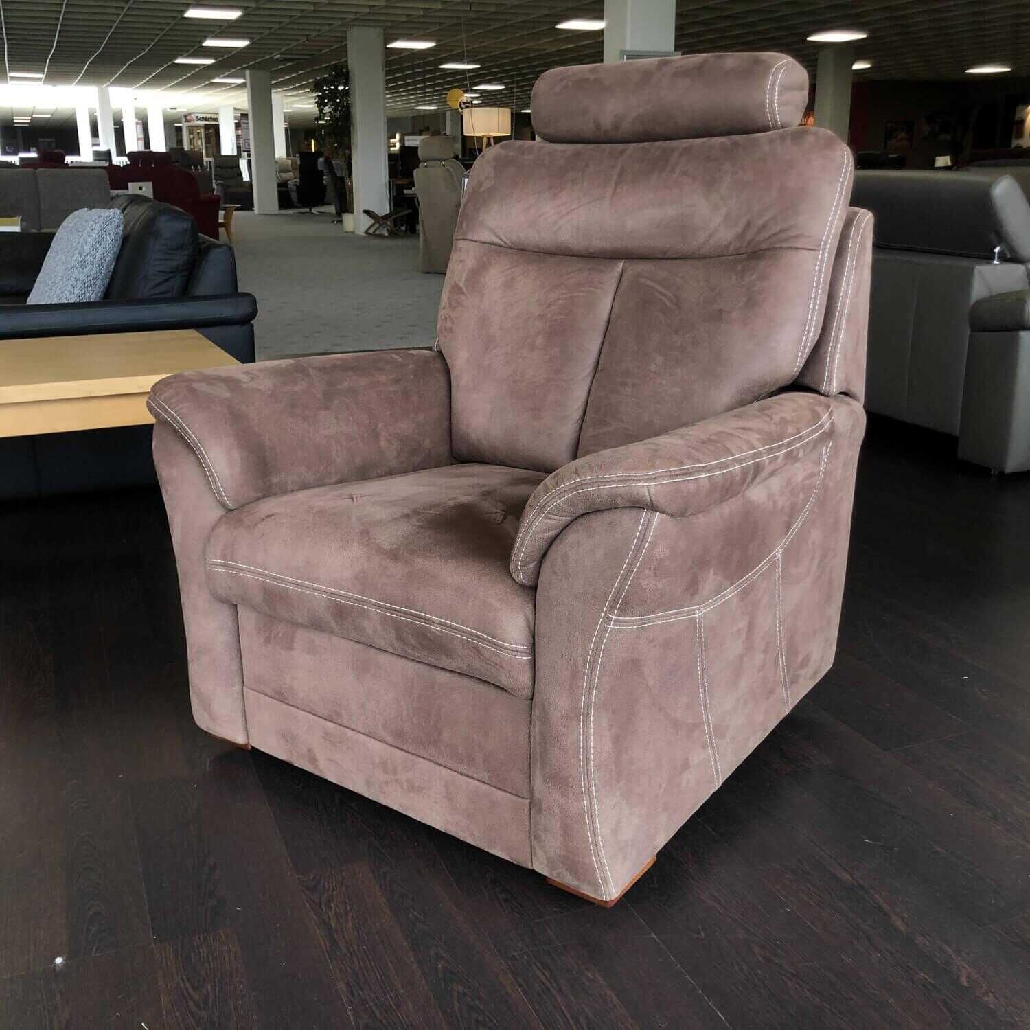 Relaxsessel LS5026 Bezug: Stoff  Deluxe Schoko Kontrastnaht Beige von Polipol