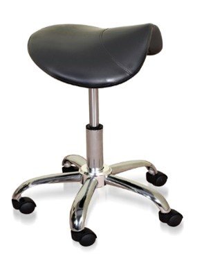 Polironeshop Desert – Drehhocker mit Lehne, Ergonomischer Arbeitshocker für Kosmetiksalons, Höhenverstellbar und Komfortabel für Beauty-Studios (Schwarz) von Polironeshop