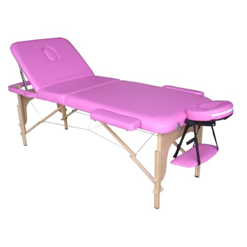 Polironeshop Venus Massageliege aus Holz, zusammenklappbar, für Kosmetikerinnen, Tattoo, Rosa von Polironeshop