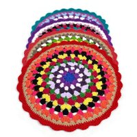 Set Von 4 Gehäkelten Mehrfarbigen Tischsets Set Von 4 Gehäkelten Mehrfarbigen Tischsets von PolkaDotByTot
