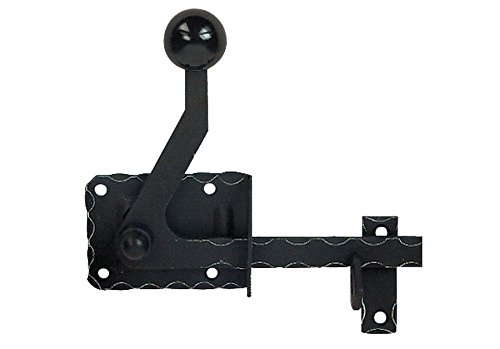 Pollmann®Baubeschläge 3575003 Gartentorfalle R verstellbar mit Randhämmerung, schwarz von Pollmann