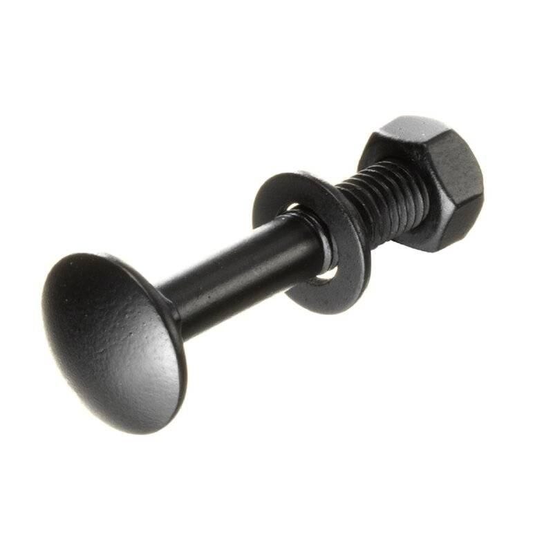Schloßschrauben DIN 603 mit Unterlegscheibe und Mutter M6 x 40 mm schwarz - 10 Stück von Pollmann & Sohn GmbH & Co.KG