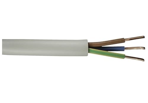 Pollmann NYM J 3x1,5 3x2,5 5x1,5 5x2,5mm² Mantelleitung Elektroleitung Kabel 1-25m (NYM-J 3 x 1,5mm², 1 Mtr.) von Pollmann