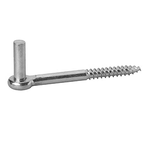 Pollmann®Baubeschläge 1110330 Haken J zum Einschrauben, Dorn Ø 12 mm, 140 mm lang, hell verzinkt, 2 Stück von Pollmann