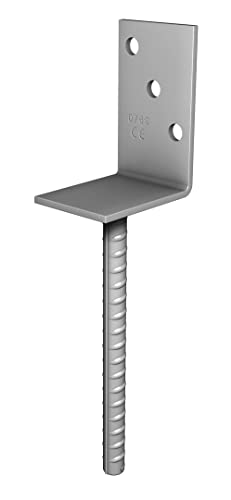 Pollmann®Baubeschläge Pfostenträger L-Form zum Einbetonieren, Steindolle200 mm, feuerverzinkt von Pollmann