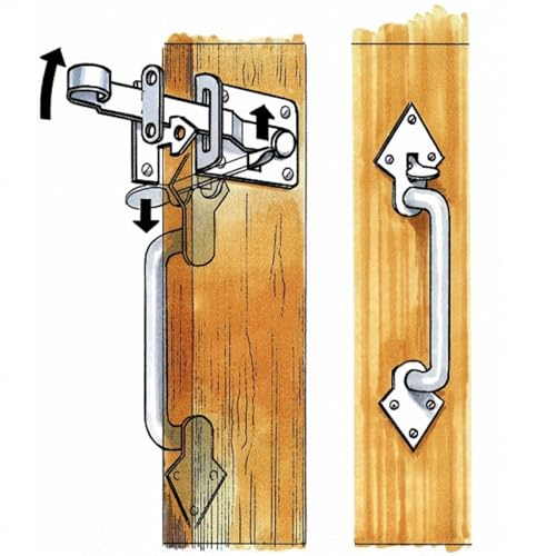 Pollmann®Baubeschläge Torverschluss mit Klinkbeschlag bis 90 mm Türstärke, hell verzinkt von Pollmann
