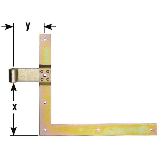 Pollmann - HT-Winkelband, 20,Enden kantig, f. Dornst.16mm, H 350 x L 400mm, gelb verzinkt von Pollmann