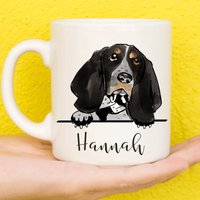 Basset Hound Mug, Tasse Für Liebhaber, Personalisierte Hundetasse, Muttertagsgeschenke Frauen & Mädchen, Geschenke, Namensbecher von PollyannaPoops